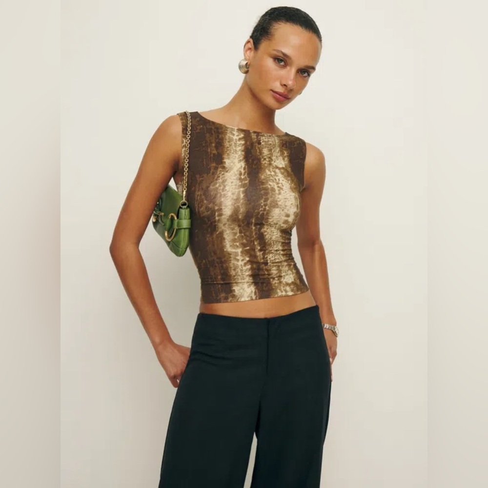 Reformation dusk top in Anaconda - size s